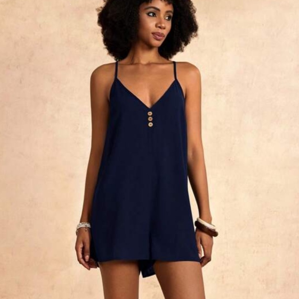 New Casual Style V-Neck Loose fit romper~ - Picture 2 of 8